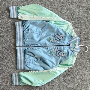 Letterman jacket with flowers for kids